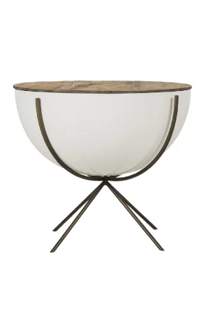 White Fiberglass Bowl Side Table | Andrew Martin Danica