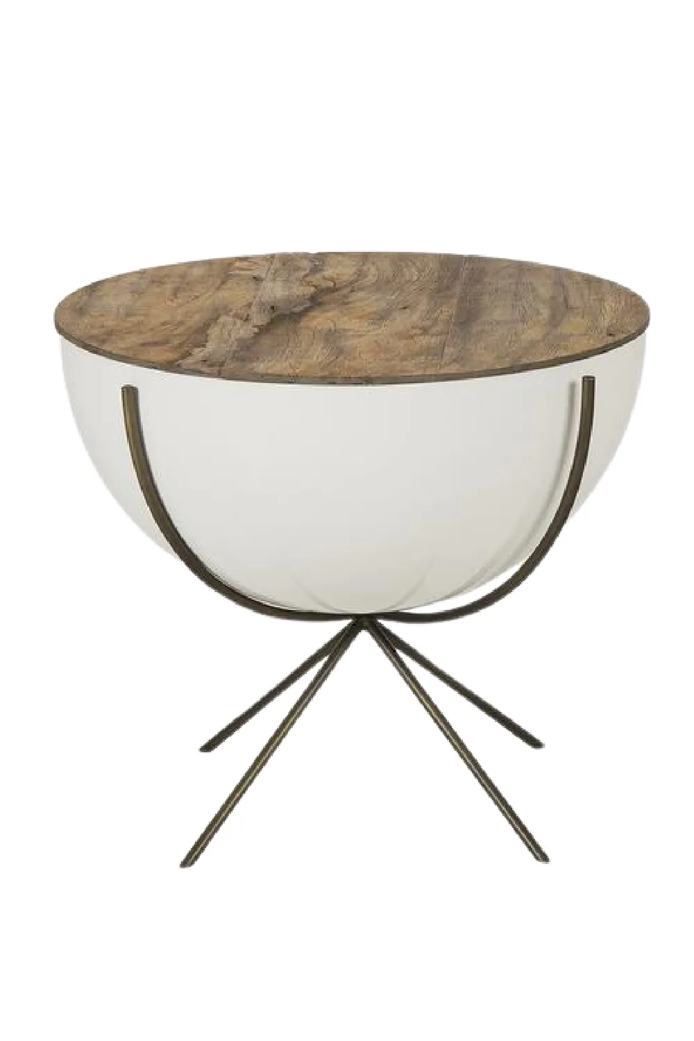 White Fiberglass Bowl Side Table | Andrew Martin Danica