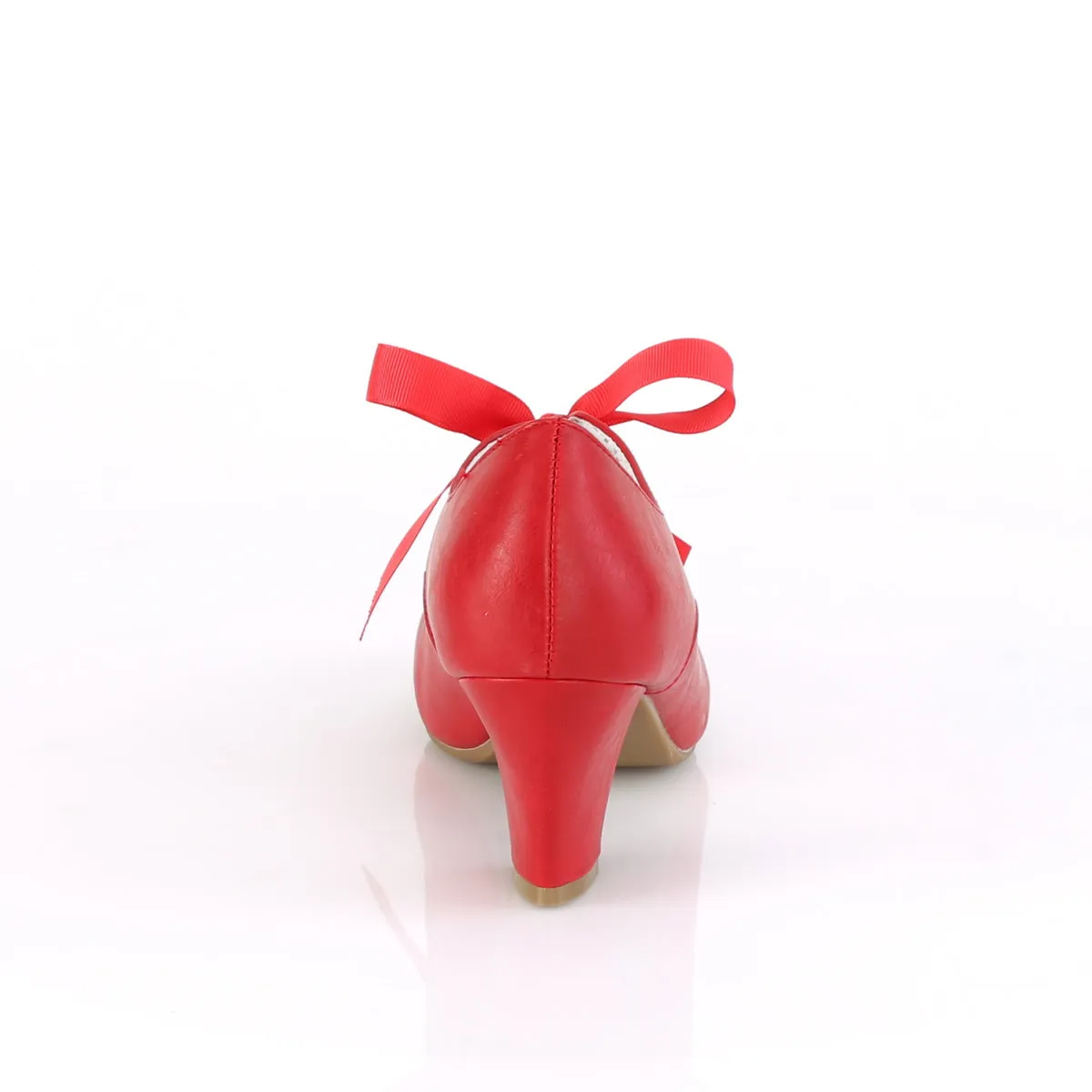 WIGGLE-32 Pin Up Couture Wiggle Red Faux Leather Sexy Single Soles (Retro Heels)