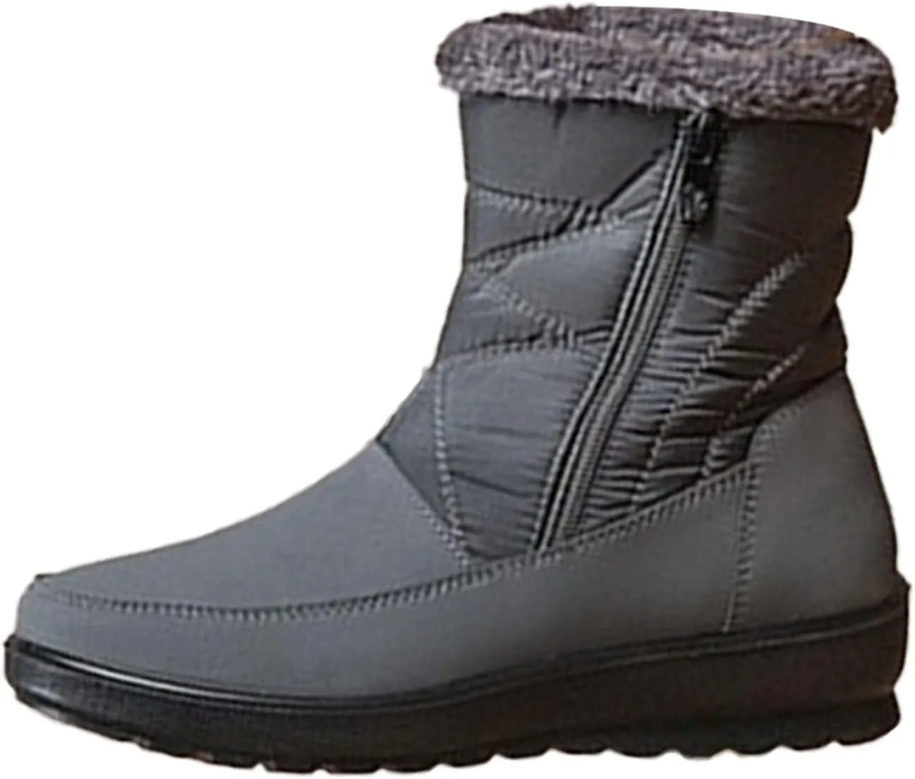 Winter Boots for Women Winter Warm Outdoor Faux Fur Lined Shoes Warm Cozy Short Ankle Booties Lightweight Snow Boot