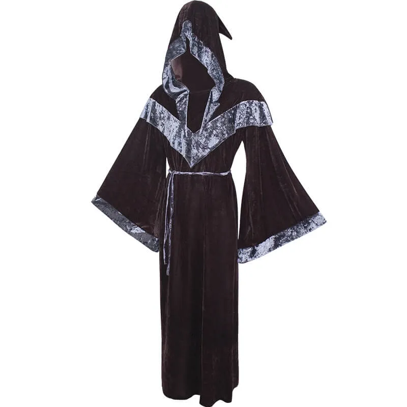 Wizard Hooded Cloak Robe Halloween Costume