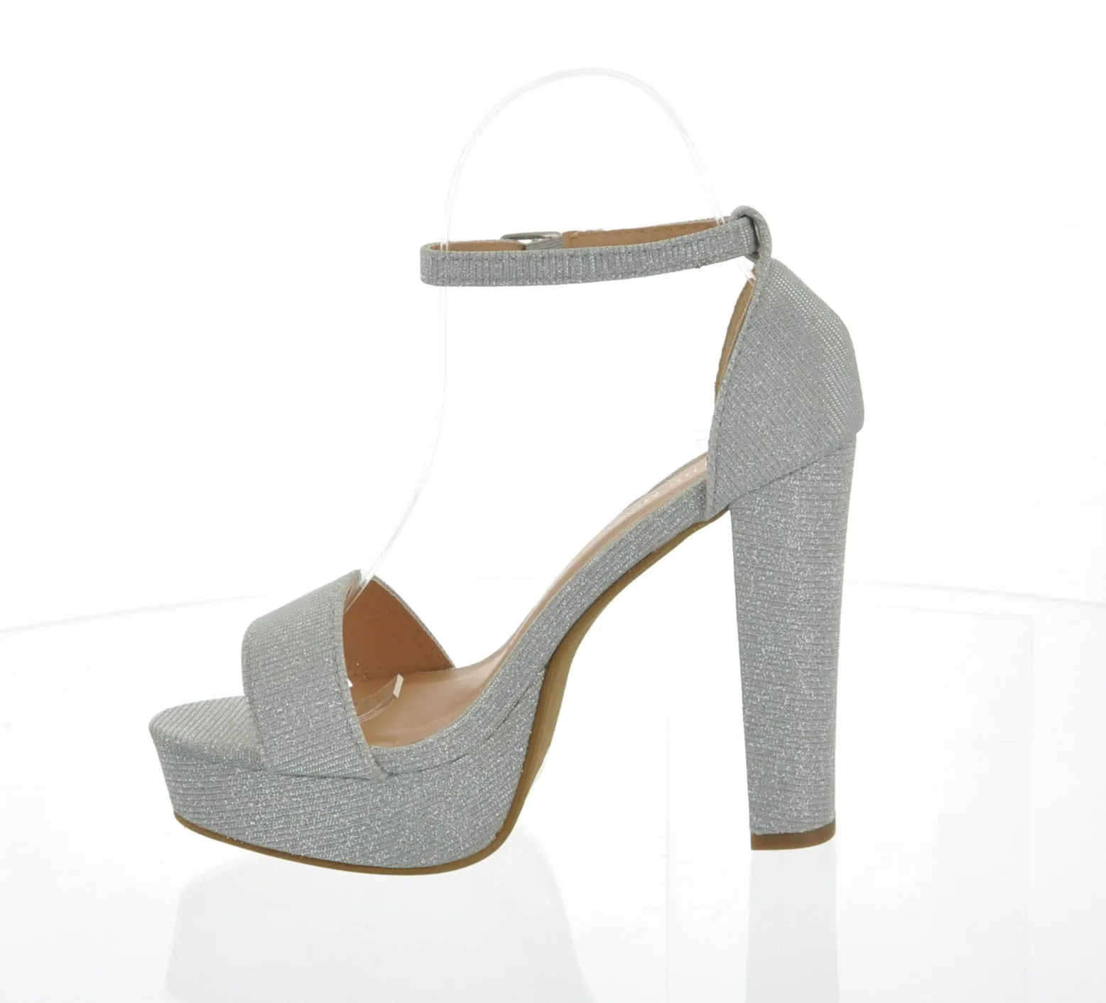 WOMAN'S SHOES SILVER GLITTER HEELS THOMAS-52