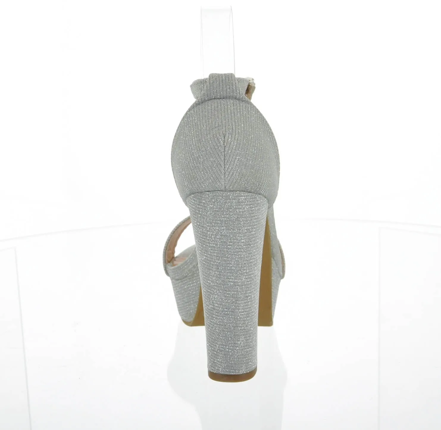 WOMAN'S SHOES SILVER GLITTER HEELS THOMAS-52