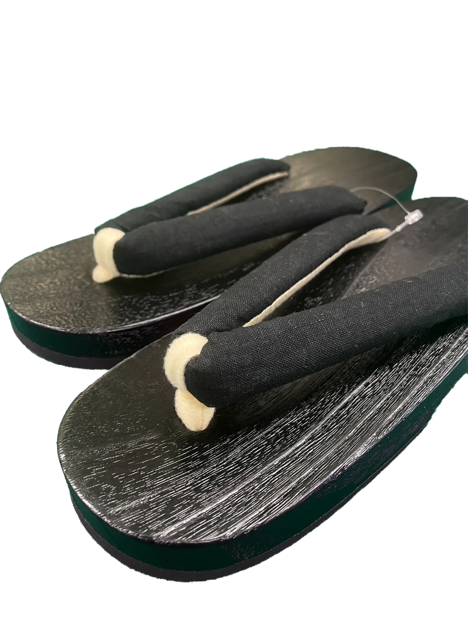 Woman's Wooden Geta Sandals : Black & Black sole