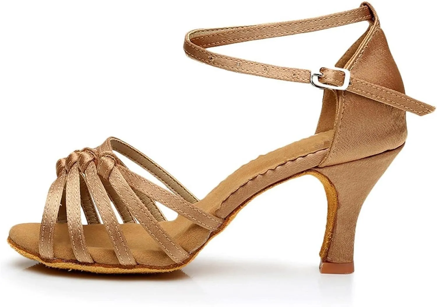 Women Strappy Heels Open Toe Square Toe Chunky Heel Ankle Strap Party Dress Shoes