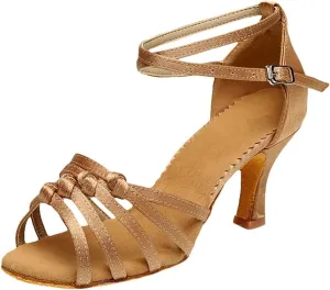 Women Strappy Heels Open Toe Square Toe Chunky Heel Ankle Strap Party Dress Shoes