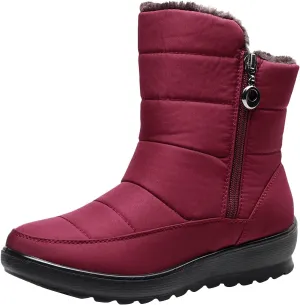 Women Winter Snow Boots Warm Fur Lined Ankle Booties Cold Weather Insulated Boots Waterproof Comfy Walking Boots