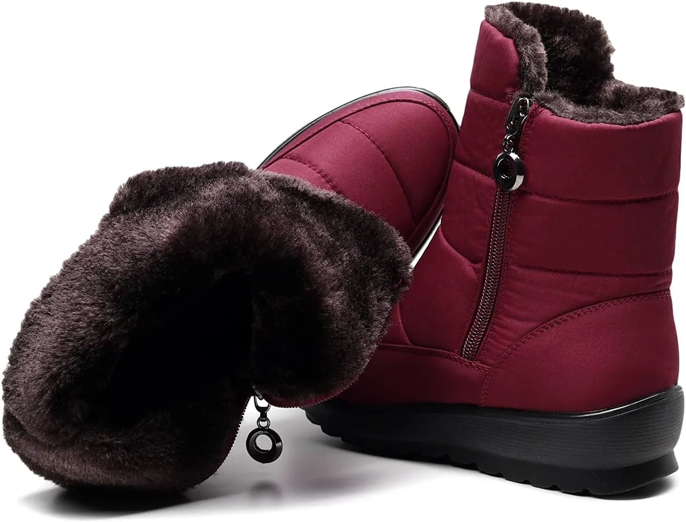 Women Winter Snow Boots Warm Fur Lined Ankle Booties Cold Weather Insulated Boots Waterproof Comfy Walking Boots