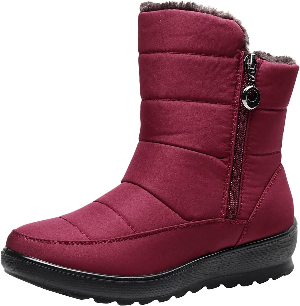 Women Winter Snow Boots Warm Fur Lined Ankle Booties Cold Weather Insulated Boots Waterproof Comfy Walking Boots