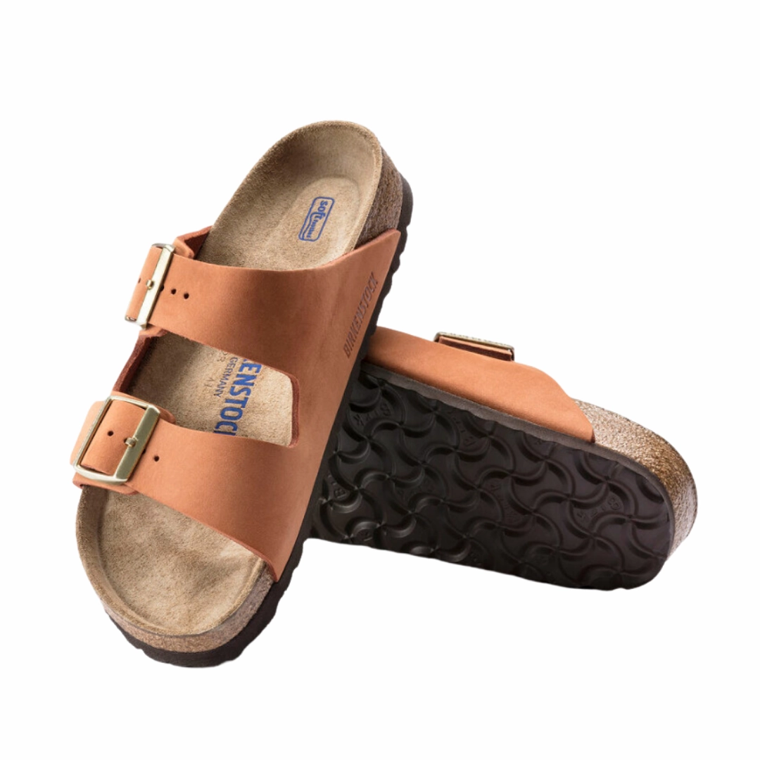 Fashion Comfort Slides Women's Arizona Soft Footbed (Nubuck Leather) - Pecan