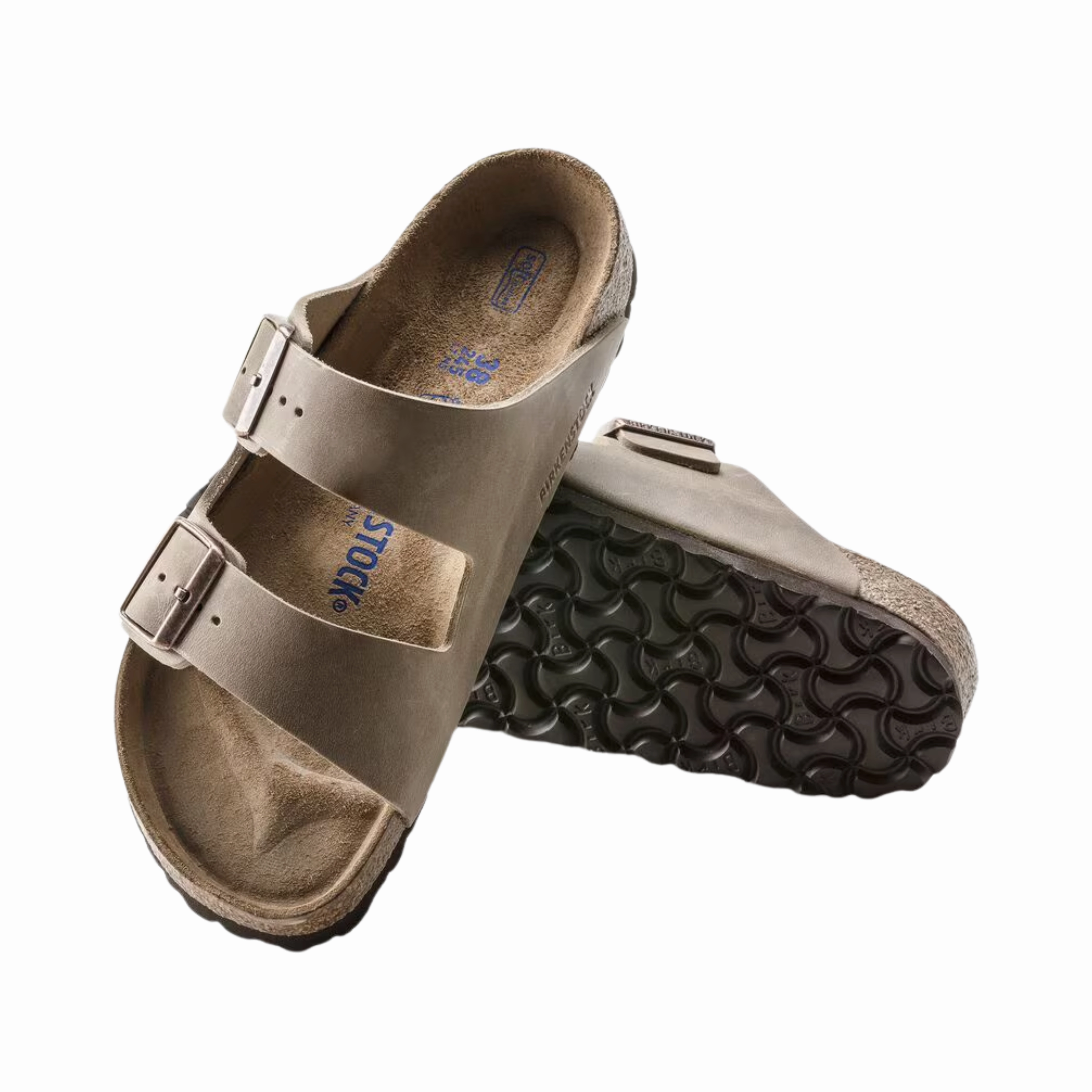 Women's Arizona Soft Footbed (Oiled Leather) - Tobacco Brown Flat Sole Fashion Style Sandals