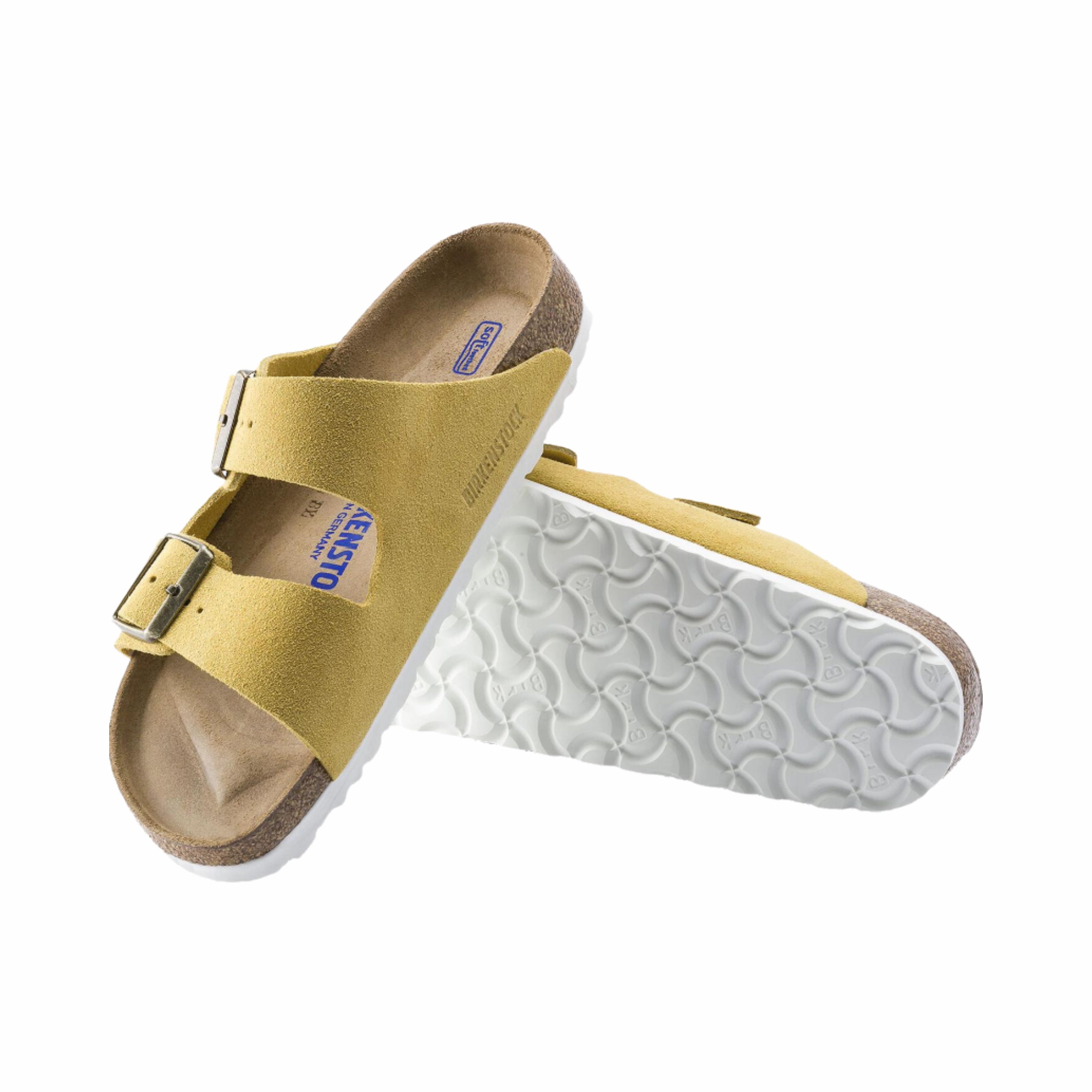 Women's Arizona Soft Footbed (Suede Leather) - Ochre Fashion Adventure Slides Natural Comfort Shoes