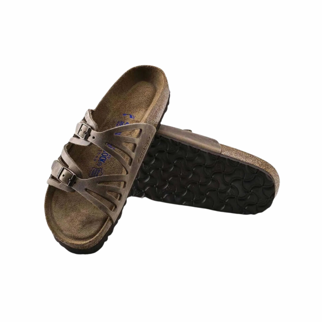 Sport Slides Women's Granada Soft Footbed (Oiled Leather) - Tobacco Brown