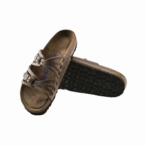 Sport Slides Women's Granada Soft Footbed (Oiled Leather) - Tobacco Brown