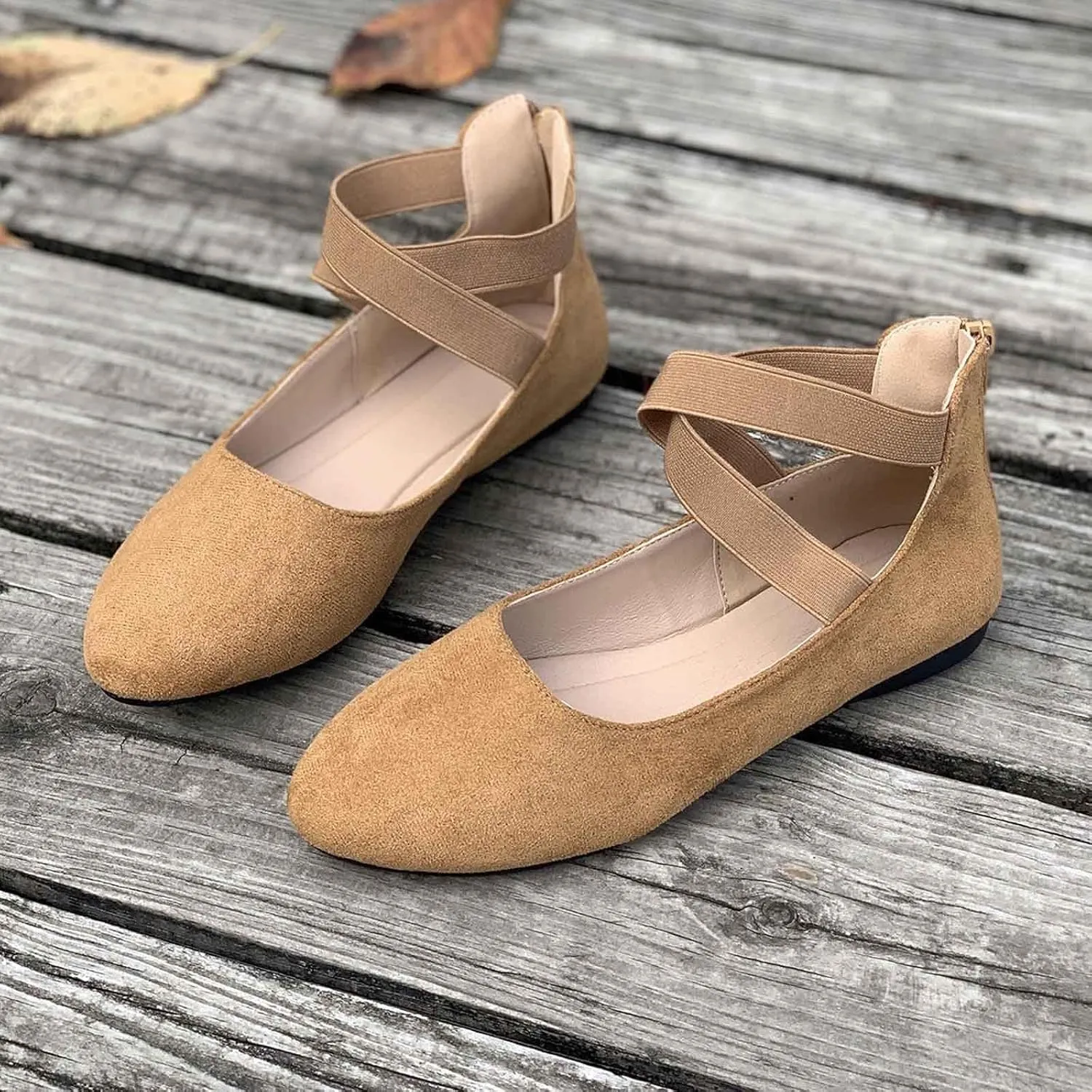 Women's Flat Shoes Mary Jane Pointed Toe Flats Comfortable Slip on Ladies Shoe Casual Office Dress Flats for Work