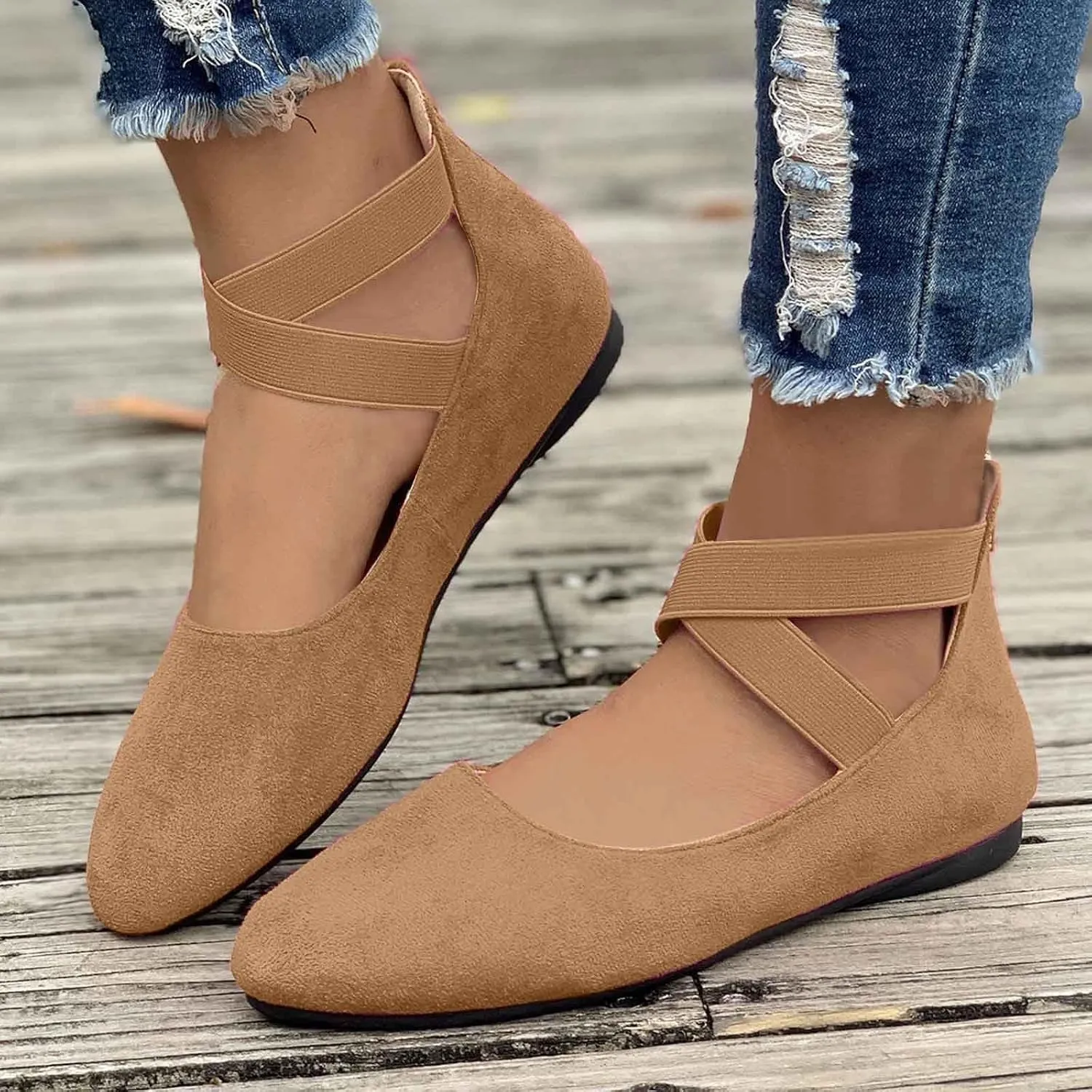 Women's Flat Shoes Mary Jane Pointed Toe Flats Comfortable Slip on Ladies Shoe Casual Office Dress Flats for Work