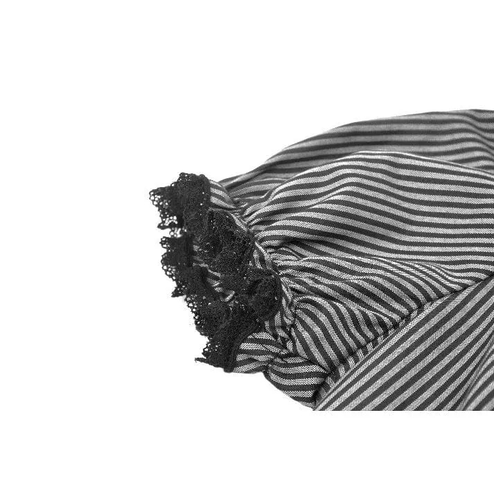 Women's Gothic Puff Sleeved Striped Shirt
