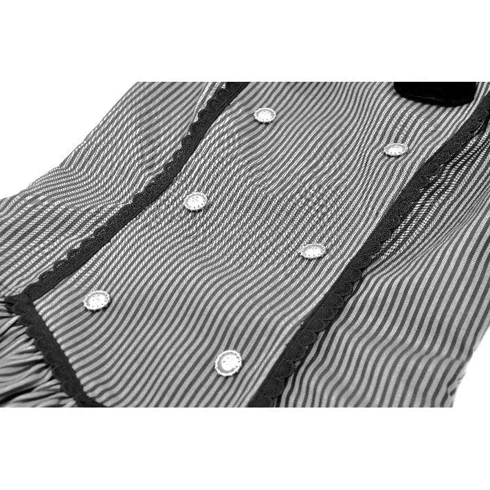 Women's Gothic Puff Sleeved Striped Shirt