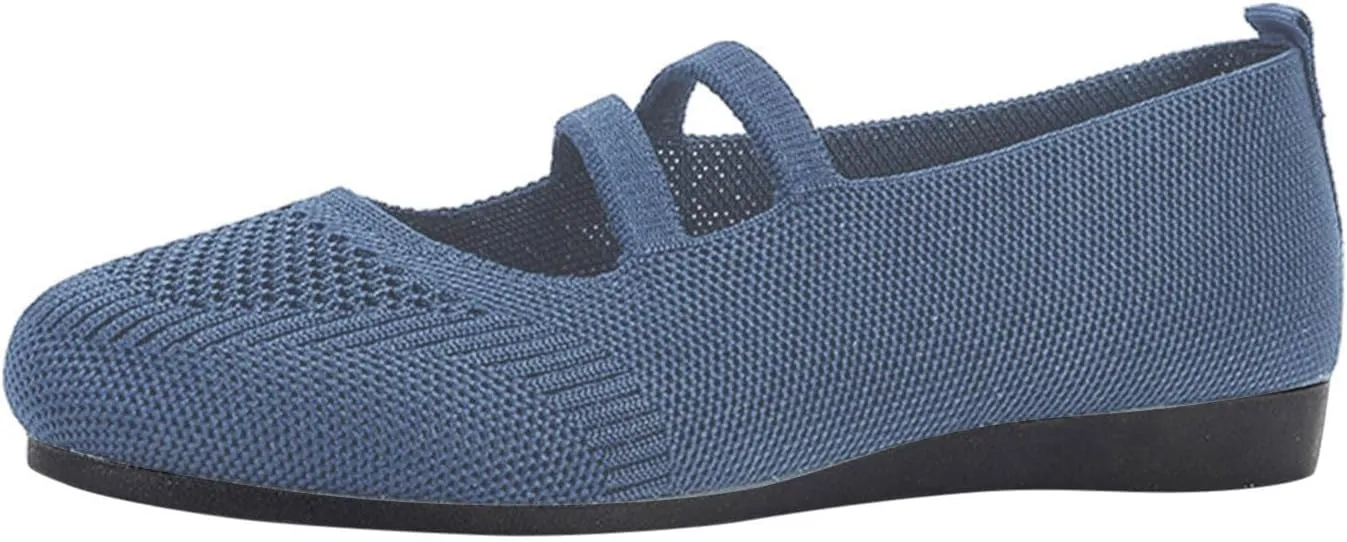 Women's Lightweight Walking Tennis Shoes Knitting Flat Casual Dress Shoes Comfort Ballerina Walking Shoes