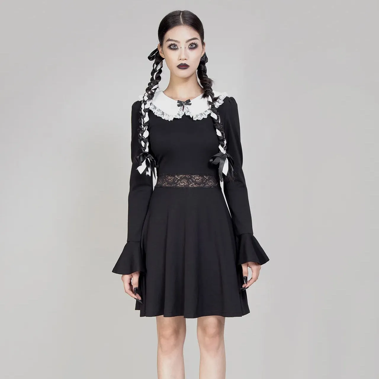 Women's Lolita Doll Collar Flared Sleeved Dress