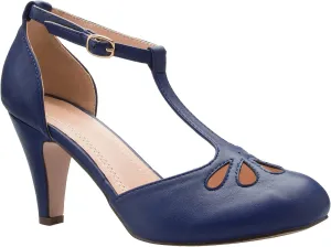 Women's Low Heels Mary Jane Pumps - Adorable Vintage Shoes- Unique Round Toe Design with an Adjustable T Strap