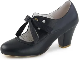 Women's Mary Jane Pumps Chunky Block Shoes Heart Hollow Adorable Vintage Shoes Unique Round Toe Lace Up