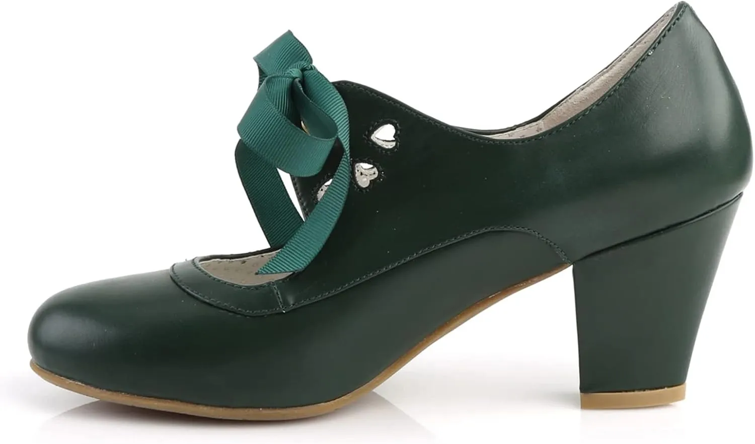 Women's Mary Jane Pumps Chunky Block Shoes Heart Hollow Adorable Vintage Shoes Unique Round Toe Lace Up