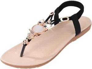 Women's Rhinestone Flip Flops Wear Wedge Heel Chain Clip Flip Flops With Mid Heel Fashion Yoga Sandals for Women Size 11