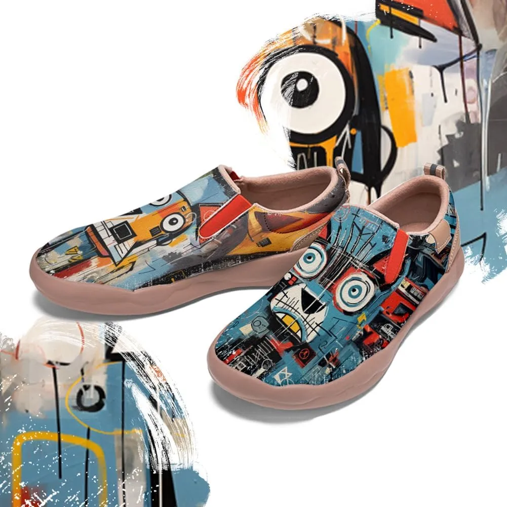 Women's Slip On Sneakers Casual Loafers Art Painted Comfort Soft Walking Shoes Graffiti Style Animal Patterns