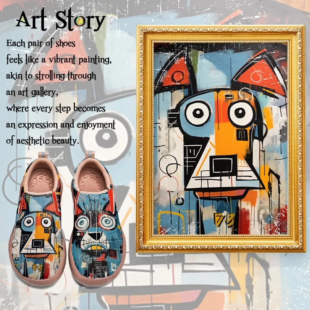 Women's Slip On Sneakers Casual Loafers Art Painted Comfort Soft Walking Shoes Graffiti Style Animal Patterns