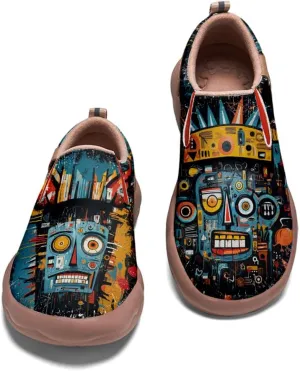Women's Slip On Sneakers Casual Loafers Art Painted Comfort Soft Walking Shoes Graffiti Style Animal Patterns