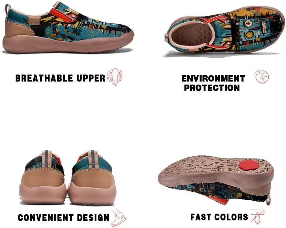 Women's Slip On Sneakers Casual Loafers Art Painted Comfort Soft Walking Shoes Graffiti Style Animal Patterns