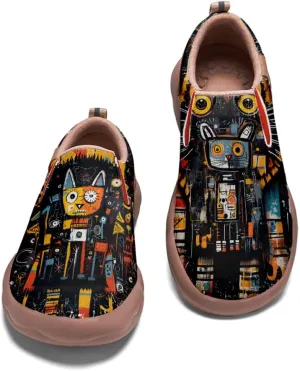 Women's Slip On Sneakers Casual Loafers Art Painted Comfort Soft Walking Shoes Graffiti Style Animal Patterns