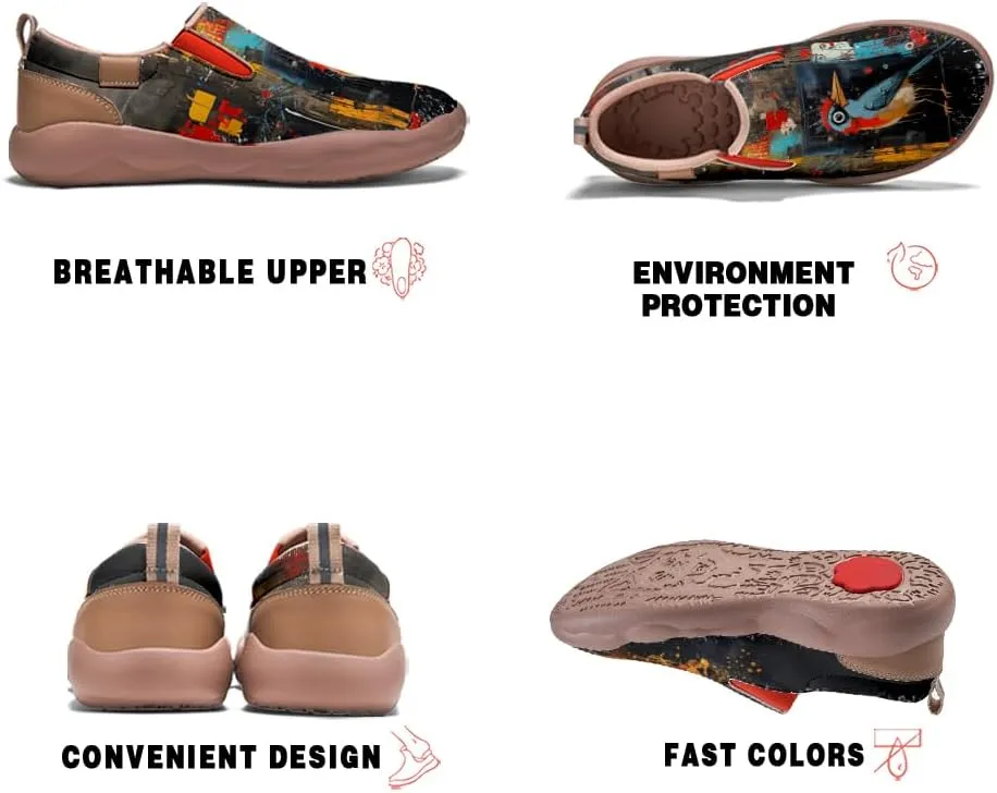 Women's Slip On Sneakers Casual Loafers Art Painted Comfort Soft Walking Shoes Graffiti Style Animal Patterns
