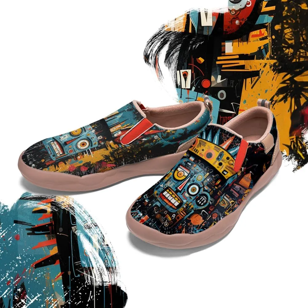 Women's Slip On Sneakers Casual Loafers Art Painted Comfort Soft Walking Shoes Graffiti Style Animal Patterns