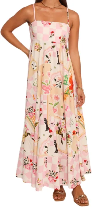 Women's Summer Boho Graffiti Long Dress Y2k Graphic Print Sleeveless Spaghetti Strap Flowy Cami Dress Beach Sundress