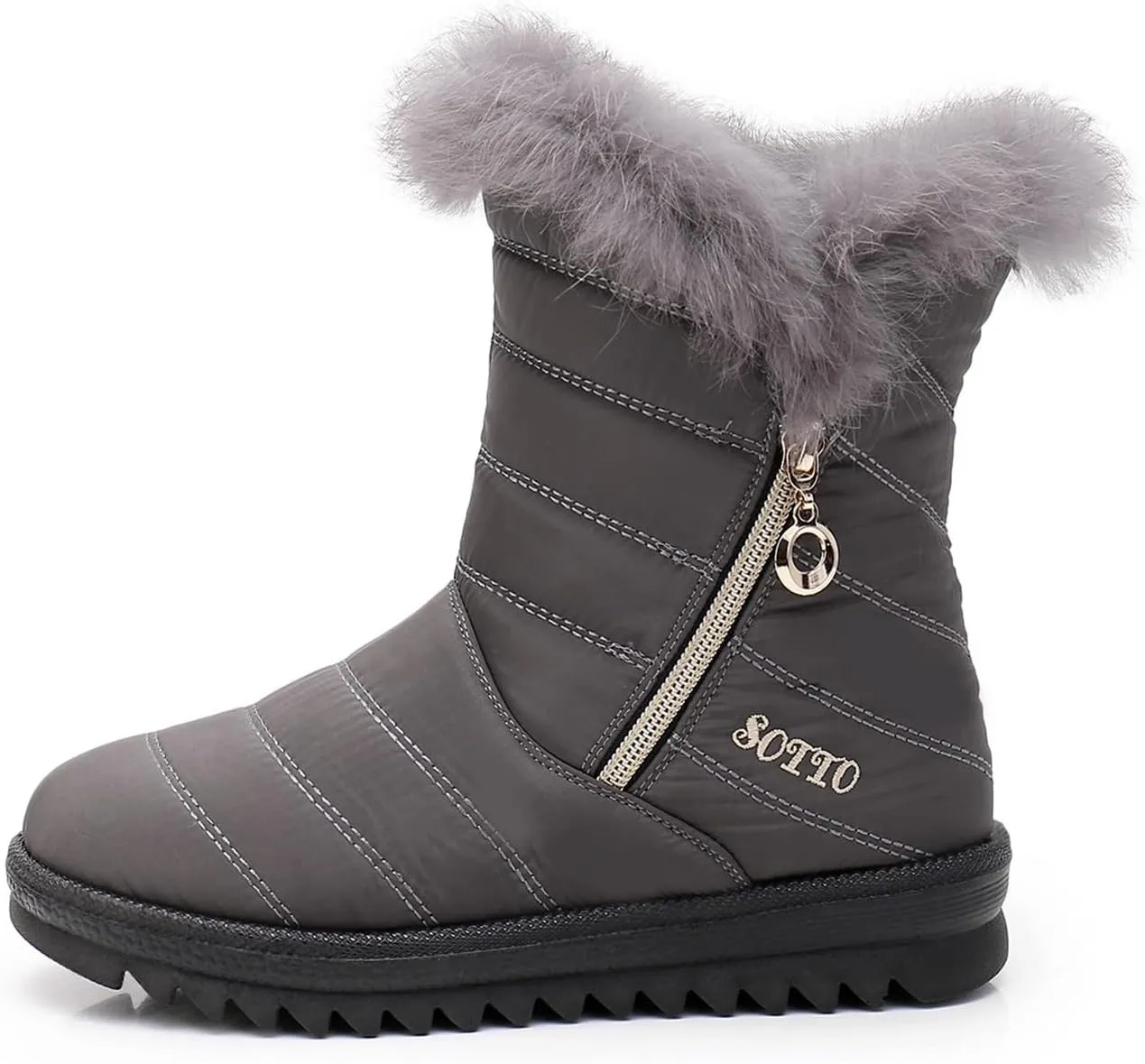 Women's Winter Snow Boots Mid-Calf Lace up Outdoor Winter Shoes Warm Fuzzy Indoor Outdoor Womens Winter Barefoot Shoes