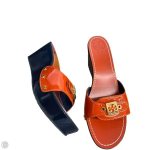 Sandals Designer By Tory Burch In Blue & Orange, Size: 9.5 Anti Slip Outsole