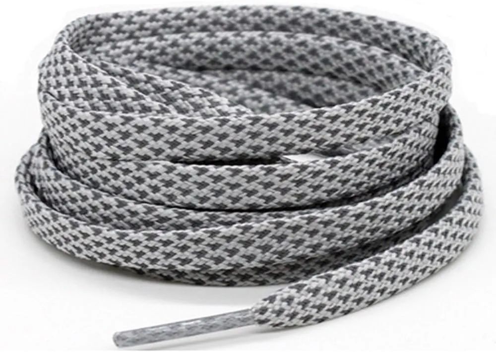 Xiazw Reflective Flat Shoe Laces for Sneakers，Boots，Running Shoes，Casual Shoes (2 Pair Pack)
