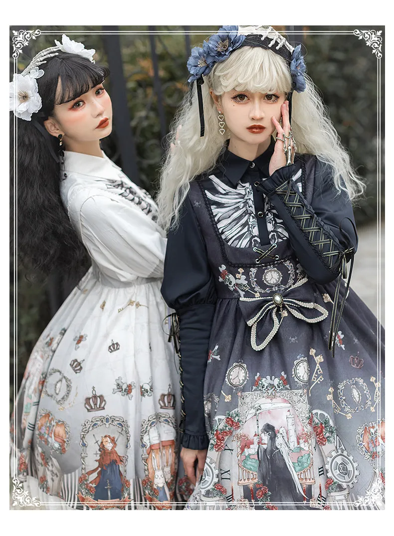YingLuoFu~Black Fairytale~Gothic Twins Lolita JSK