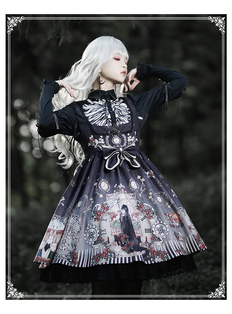 YingLuoFu~Black Fairytale~Gothic Twins Lolita JSK