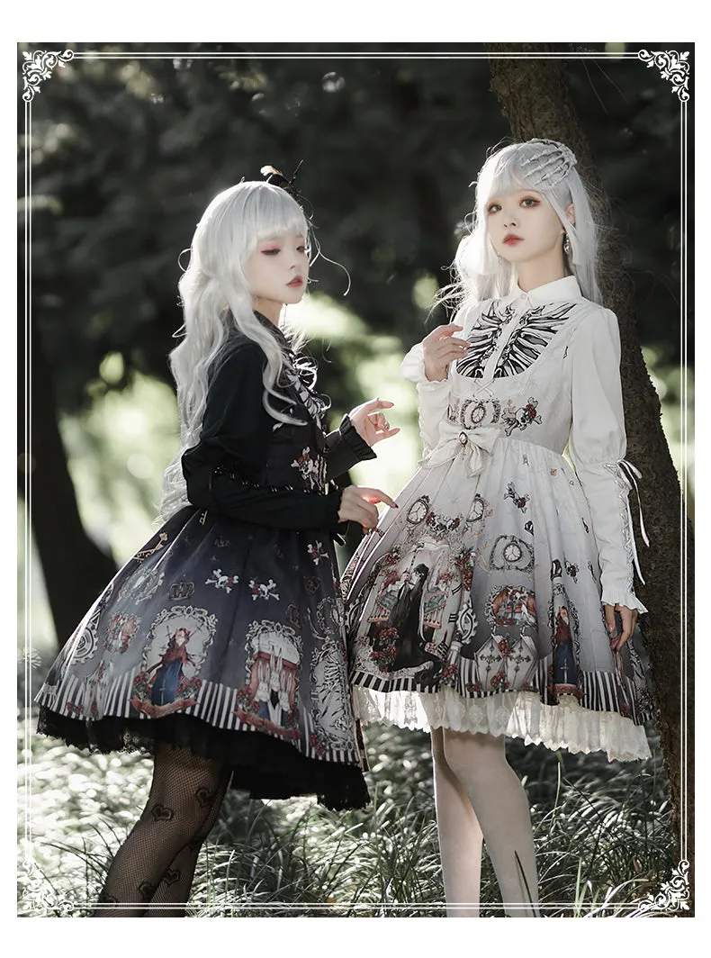 YingLuoFu~Black Fairytale~Gothic Twins Lolita JSK