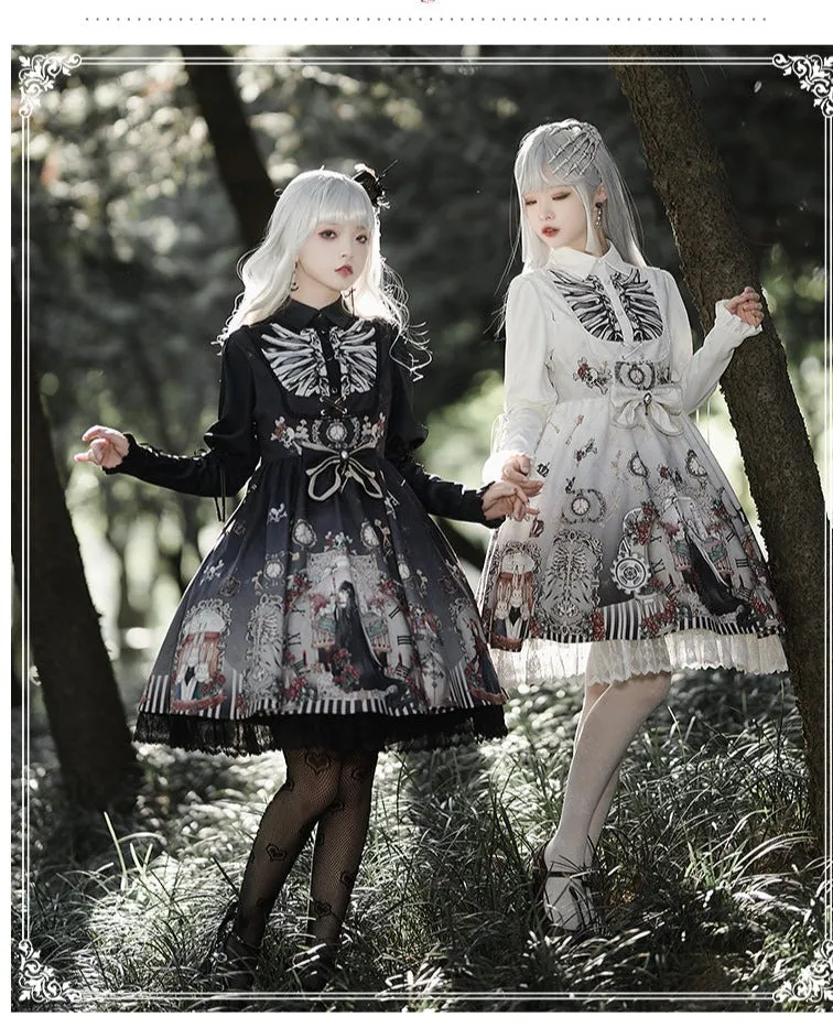 YingLuoFu~Black Fairytale~Gothic Twins Lolita JSK