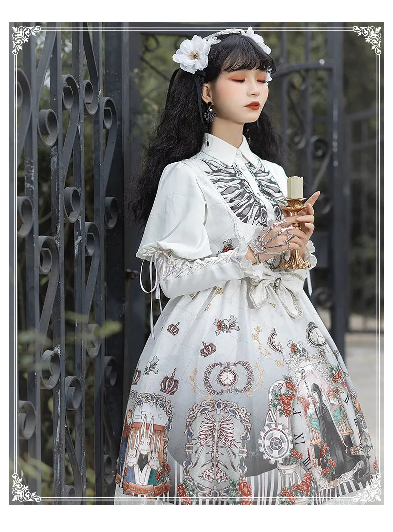 YingLuoFu~Black Fairytale~Gothic Twins Lolita JSK