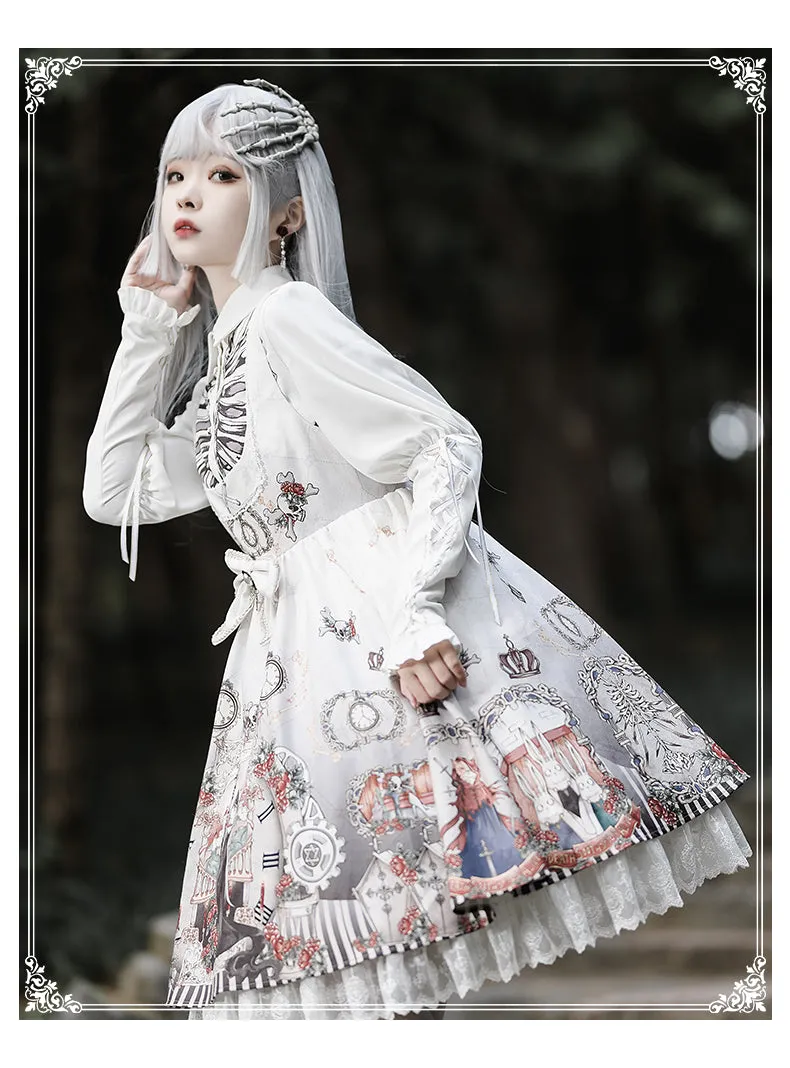YingLuoFu~Black Fairytale~Gothic Twins Lolita JSK