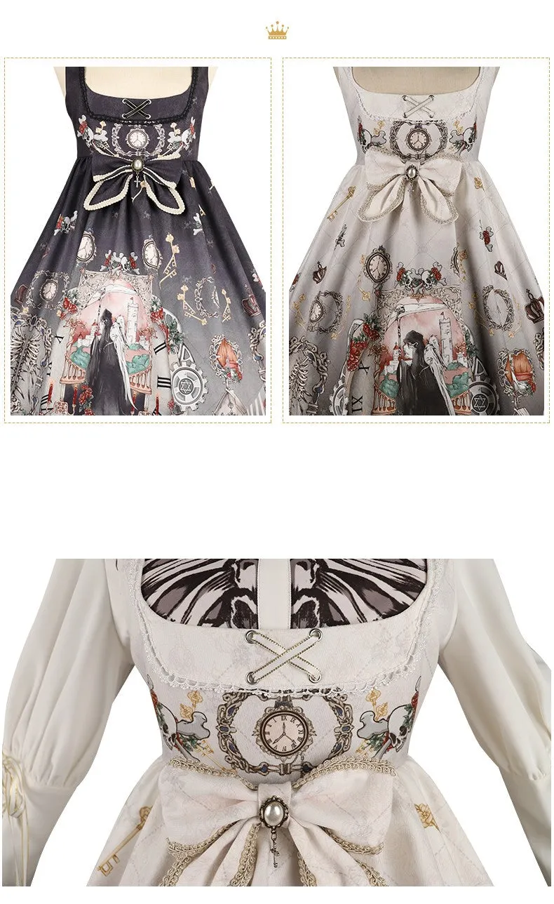 YingLuoFu~Black Fairytale~Gothic Twins Lolita JSK
