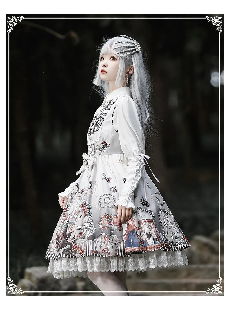 YingLuoFu~Black Fairytale~Gothic Twins Lolita JSK