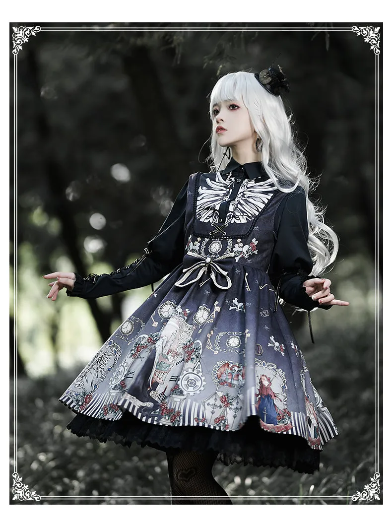 YingLuoFu~Black Fairytale~Gothic Twins Lolita JSK