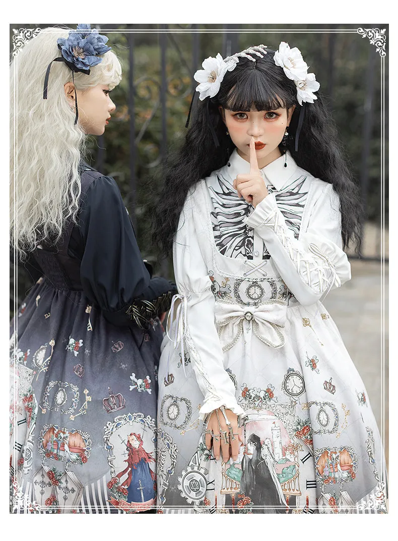 YingLuoFu~Black Fairytale~Gothic Twins Lolita JSK