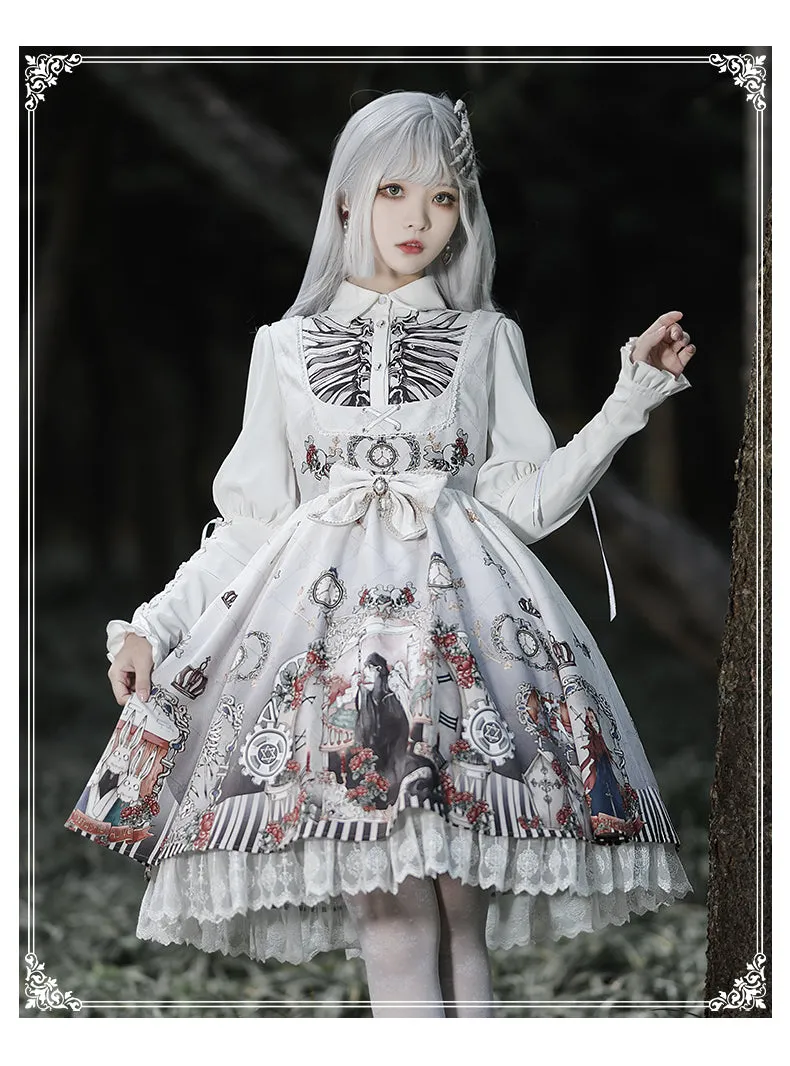 YingLuoFu~Black Fairytale~Gothic Twins Lolita JSK